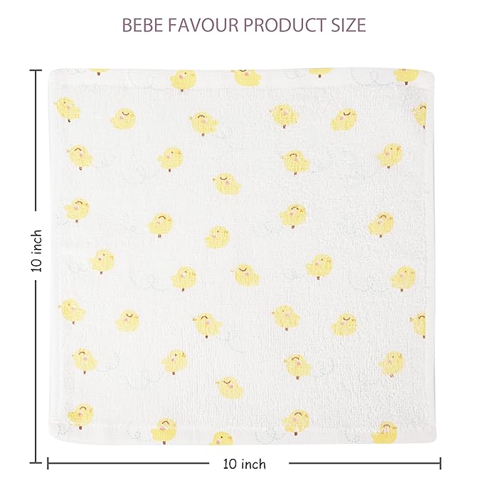 Baby Washcloths 4 Pack 100% Cotton Soft and Absorbent Terry Wash Cloths Wipes for Face Hand Body Burp Rag for Sensitive Skin Newborns Infants Toddlers 10" x 10"