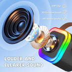 【2025 Newest】 Mini Karaoke Machine for Kids Girls & Boys - Portable Bluetooth Speaker with 2 Wireless Microphones - Kids Birthday Gifts for Ages 4-10 - Kids' Instrument Accessories - Black