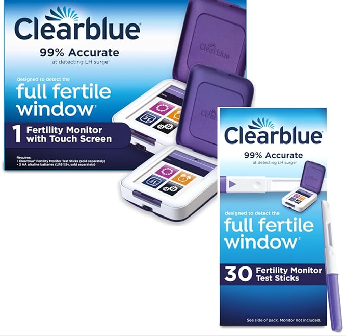 Clearblue Fertility Bundle: Fertility Monitor, 1 Touch-Screen Monitor, 1ct + Fertility Test Sticks, 30ct