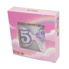 Birthday Hair Bow for Baby Girls 1 2 3 4 5 6 Years Sprinkle Decorations Party Hair Accessories for Five 5th Birthday Purple Rose