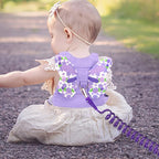 Accmor Toddler Harness Leash + Anti Lost Wrist Link, Kids Butterfly Harnesses With Children Leashes, Cute Baby Leash Walking Assistant Wristband Strap Tether for Girls Outdoor (Purple)