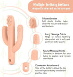 Cactus Teether, Baby Teething Toys for Babies, Self-Soothing Pain Relief Soft Baby Toothbrush for Babies, Toddlers, Infants, Boy and Girl, Natural Organic BPA Free(Peachy)