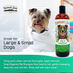Vermont SOAP Organics Pet Shampoo - Infused with Organic & Natural Olive Oil, Coconut & Aloe Vera Dog Shampoo for Sensitive Skin - USDA Certified Grooming Pet Shampoo - Original Citrus (16oz)