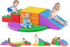 Lischwert Foam Climbing Blocks for Toddlers 1-3, 5pcs Foldable Soft Play Set with Crawling Exploration Toys - Indoor Infant Safe Blocks for Baby Gym & Toddler Playground
