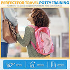 Orzbow Foldable Potty Training Seat, Toddler Toilet Seat for Travel with Suction Cups for Adult Toilets | Firmly Adhere and Adjustable Length | Non-Slip with Splash Guard, Easy to Clean, White