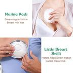 Lictin Breast Shell Breastmilk Collector for Breastfeeding-2 Pcs Silicone Breast Pad Nursing Cup Milk Saver for Nursing Moms Protect Sore Nipples Soft and Reusable with Box