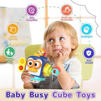 5 in 1 Baby Toy for 12 18 Month, Learning Toys for Babies 12-18 Months, Baby Busy Cube, Stacking&Sensory, Pull String&Piano Xylophone Toy, Birthday Gift for 12+ Month