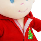 June Garden 12" Sweet Dolly Dasher - Stuffed Ultra Soft Baby Reindeer Doll for Birth and Up - Removable Red Outfit