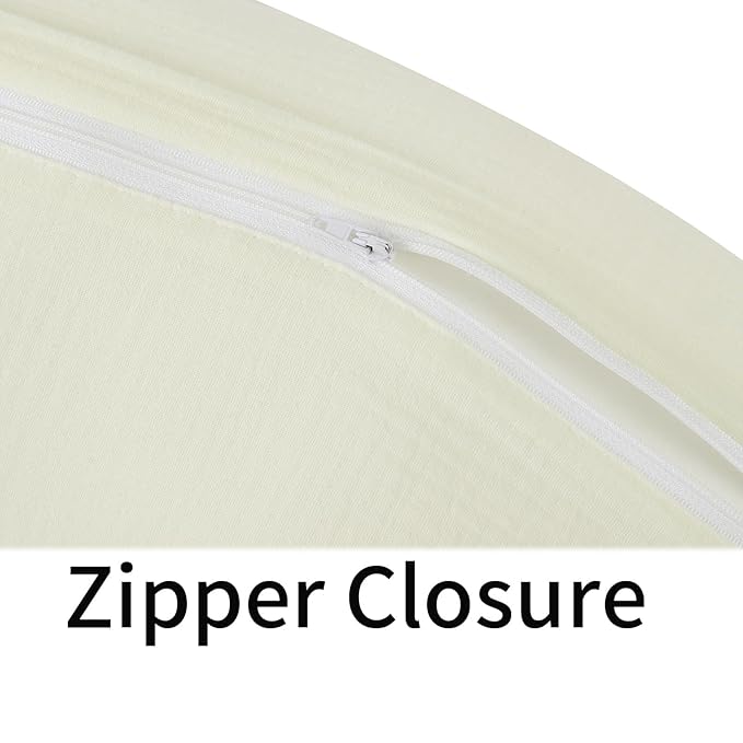 Onacosht Muslin Nursing Pillow Cover Soft 100% Cotton Feeding Pillow Slipcover Fits Standard Infant Nursing Pillow for Baby Boy and Girl, Ivory White