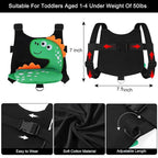 Accmor Toddler Harness Leash + Anti Lost Wrist Link, Cute Dinosaur Kids Leash Walking Harness, Baby Leashes for Toddlers, Child Harness Leash Wristband Assistant Strap Belt for Boys Girls Outdoor