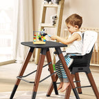 8 in 1 Highchair, Convertible Wooden Baby High Chair with Tray, Adjustable High Chair for Babies and Toddlers, Easy to Clean, Grow with Family|Booster|Learning Table|High Stool