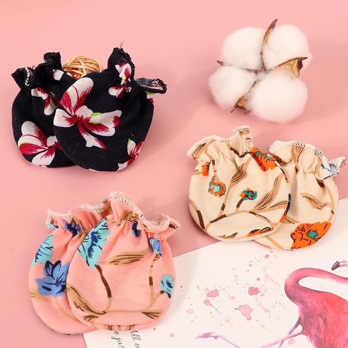 BQUBO Newborn Infant Toddler Mittens No Scratch Cotton Elastic Wrist Gloves Hypoallergenic for 0-6 Months Baby Boys Girls