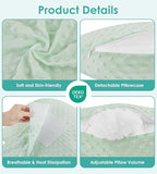 Pregnancy Pillow Cooling for Sleeping, Detachable and Adjustable Double-Sided Support Maternity Pillow Skin-Friendly for Pregnant Women Back, HIPS, Legs(30°Slope Design Verified by Expectant Mothers)