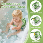 Baby Bath Seat for Babies 6 Months & Up - Toddler Bath Seats for Baby Sitting Up with 4 Suction Cups & Soft Cushion, Non-Slip Infants Shower Bathtub Chair for Newborn Boys Girls, Green