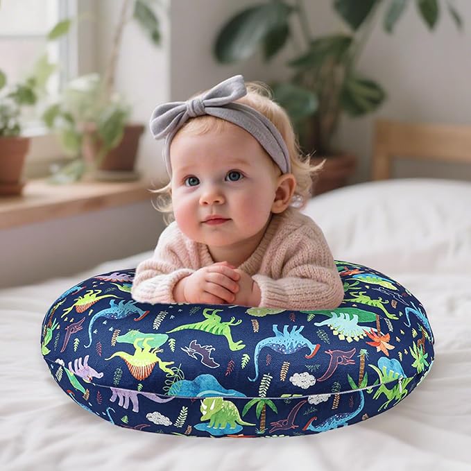 Nursing Pillow Cover, Removable Nursing Covers for Breastfeeding Pillows, Stretchy and Soft Fit for Baby Girls Boys Newborn, Dinosaur (Only Cover)