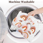 Pea Pod Infant Car Seat Insert with 3 Strap Covers, 3 in 1 Reversible Rainbow Baby Car Seat Head Support for Newborn, 3D Soft Minky Carseat Cushion for Preemie to Infant, Stroller, Swing, Bouncer