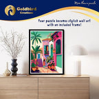 Magnetic Jigsaw Puzzles with Frame for Adults - Original Wooden Jigsaw Puzzle - Rompecabezas para Adultos - Landscape Wall Art Decor - Original Christmas & Birthday Gift (Vibrant Promenade)