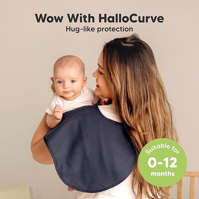 KeaBabies 4-Pack Baby Burp Cloths Baby Girl, Boy - Organic Cotton Burp Cloth, Extra Large, Absorbent, Soft Burping Cloths & Bibs Set for Babies, Newborn Burp Clothes, Thick Burp Rags (Eclipse)