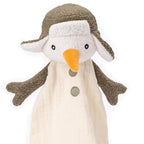 Organic Cotton Stuffed Animal Rattle Baby Toys, Plush Snowman Cuddle Cloth and Hand Grip Ring Rattles Plush Toy Set for Newborns Infant Boys Girls, 2 PCS