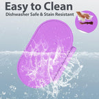 Silicone Placemat for Baby, Silicone Baby Toddlers Non-Slip Tablemats Stain Resistant Anti-Skid Reusable Dishwasher Safe Table Mats, Portable Food Mat Travel (Purple)