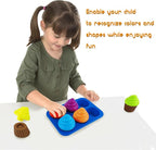 Cupcake Toy Toddler Toy Learning Colors and Shape-Shape Sorting Toys for Toddlers-Geometry Manipulatives Toddler Sensory Toys for Kids 1-3 - Child Montessori Toys for 18 Month Old Girls Boys