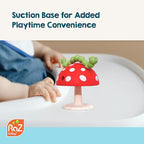 RaZbaby Chompy Grip Teether for Infant & Baby 3M+ Silicone Teething Toy with Suction Base and Multi-Texture Design for Teething Relief - Soothes Sore Gums & Easy-to-Hold Teether, BPA Free - Pink