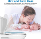 Toilet Seat Cover,17” Toddler Toilet Seat for Kids Potty Training, Soft-Close Design with PP Material, Built-In Child Seat for Toddlers, Easy to Clean and Install - Blue