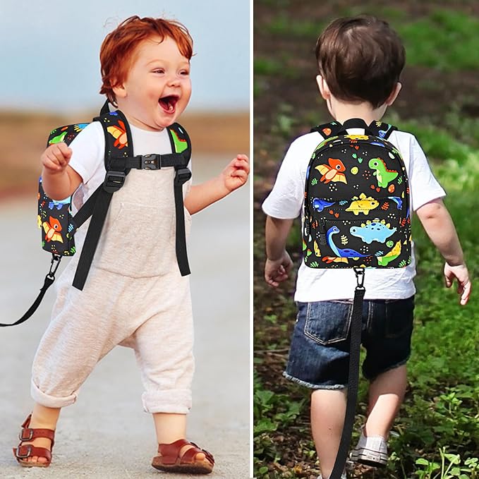 Accmor Toddler Backpack Leash, Kids Backpack with Anti Lost Wrist Link, Mini Child Backpack Leash Baby Harness for Outdoor Walking, Cute Dinosaur Backpack Tether for Boys Girls Age 1-3 Years Old