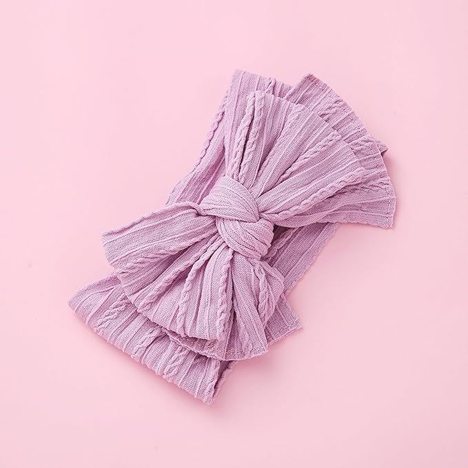 Baby Bows Headbands Nylon Hairbands Baby Girl Bows Hair Accessories for Infant Toddler Essentials (Pink Light/Deep Purple, mid)