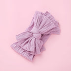 Baby Bows Headbands Nylon Hairbands Baby Girl Bows Hair Accessories for Infant Toddler Essentials (Pink Light/Deep Purple, mid)