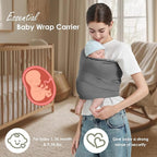 Baby Wrap Carrier, Lightweight Baby Wearing Wraps for Newborn and Infant, Soft Swaddle Holder Carrier, Cozy Baby Sling 7-35 lbs Grey