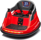 12V Kids Electric Bumper Car, Baby Bumper Car for Toddlers w/Remote Control, 360° Spinning - Red