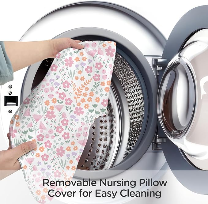 Little Grape Land Nursing Pillow, Breastfeeding Pillows, Baby Support Pillow for Nursing, Bottle Feeding, Tummy Time with Machine Washable Cover & Breathable Filling(Ditsy Floral)