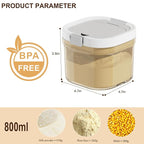 Formula Container to go-800ml Travel Dispenser BPA Free Airtight Container with Spoon and Layered Storage