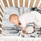 Western Desert Landscape Crib Sheets for Boys and Girls, Fitted Baby Crib Sheets Soft and Breathable Mini Crib Sheets 52 X 28 X 9 Inches