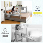 BABY JOY Bed Rail for Toddlers, 57’’ Extra Long, Height Adjustable, Foldable Baby Bed Rail Guard w/Storage Pocket & Double Safety Child Lock for Kids Twin Full Size Queen King Mattress (Gray, 57'')