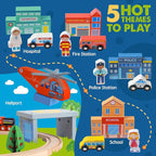 Tiny Land 110PCS Wooden Train Set – Toy Train with Tracks for Kids Ages 3-7, Compatible with Major Brands, Ideal Railway Playset for Boys and Girls, Great Birthday