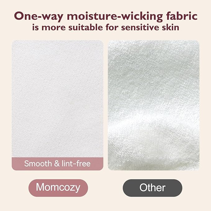 Momcozy Reusable Breast Pads 6 Count, Ultra Thin Washable Nursing Pads, Come with Dry & Wet Separation Bag + Wash Bag