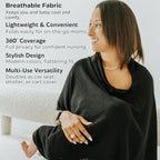 Breathable Nursing Cover Poncho – Stylish Multi-Use Breastfeeding Scarf, Car Seat Cover & Baby Blanket for Modern Moms