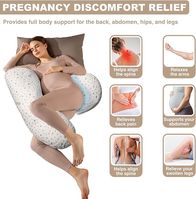 Pregnancy Pillows for Sleeping, Maternity Pillow for Pregnant Women, Support for Back, Legs, Belly, HIPS for Pregnant Women