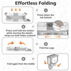 Collapsible Baby Bathtub for Newborns with Thermometer and Soft Floating Cushion Portable and Foldable Travel Baby Boy Bath Tub for Infants to Toddler 0-36 Month (Grey)