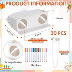 Shappy 30 Pcs Cardboard Folding Binoculars with Coloring Markers Paintable Make Your Own Paper Binocular 3x Magnification DIY Craft Toys for Boys Girls Birthday Party Supplies Class Activity