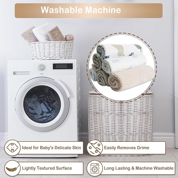 softan Baby Washcloths, 24Pack Baby Wash Cloths Extra Soft & Ultra Absorbent, Baby Towels Face Towel Unisex for Boys Girls Face & Body, Washclothes Gentle on Sensitive Skin, 9''x 9'' Bear