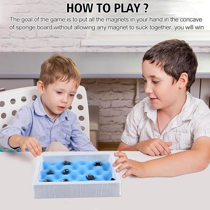 Magnetic Chess Game - Fun Tabletop Game, Strategy Game for Kids and Adults with Magnets, Fun Tabletop Multiplayer Chess for Family Party (Rope + Sponge)
