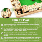 ropoda Shut The Box Game, Upgraded 12 Numbers Wooden Board Games for Adult and Kids, Shut The Box Dice Game -Addition Training, Fun for Family Game Night