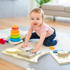 Owl Activity Wall Busy Board Panels, Montessori Sensory Toys, Toddler Learning Activity Center,Interactive Wooden Learning Toy for Toddler Playroom & Children's Daycare