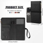 Travel Passport Wallet, RFID Blocking Passport Holder with Zipper, Passport Cover for Women Men, PU Leather Travel Document Organizer with Card Slots, Gift for Family Friends, Black