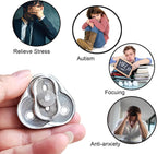Metal Fidget Slider,Triangle Rotation Metal Fidget Toys, Clover Shape EDC Adult Toys ,Fidget Toys Adults for Stress and Anxiety Relief，ADHD Fidget Toys Adults Suitable for Office (Silver)