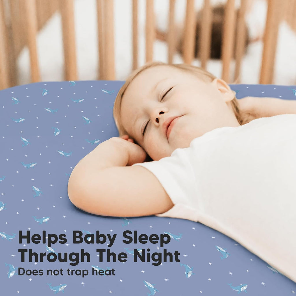 KeaBabies 2-Pack Baby Crib Sheets for Boys, Girls - 52x28 Viscose Derived from Bamboo Toddler Bed Sheets Neutral, Fitted Crib Mattress Cover for Standard Baby Bedding, Soft & Cozy (Marine Muse)