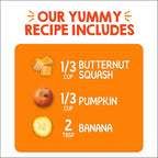 HAPPYTOT Organics Stage 4 Baby Food Pouches,Gluten Free, Vegan Snack, Love My Veggies, Fruit & Veggies Puree,Squash, Pumpkin & Bananas 4.22 oz Pouch (Pack of 16)